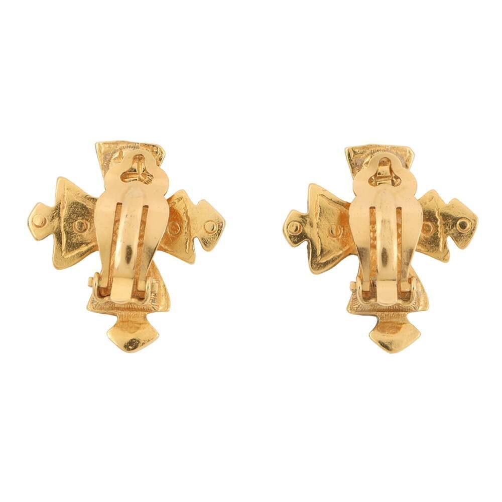 Chanel Cc Logo Cross Clip-On Earrings #246812C10B - Picture 3 of 9